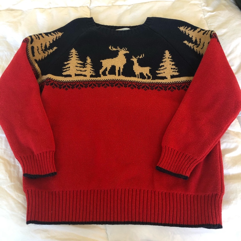 Janie & Jack deer sweater size 5 100% cotton